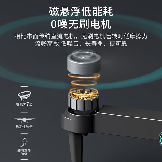 Drone télécommandé pour enfants, jouet de photographie aérienne haute définition pour élèves du primaire, cadeau d'anniversaire à quatre axes pour garçons, autonomie de batterie de 7 à 60 minutes, grande capacité + brushless 3 électrique noir