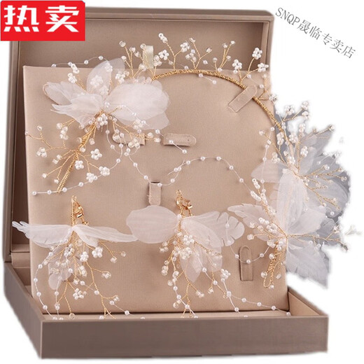 Robe de mariée de coiffure de mariée Super fée beauté costume trois pièces de style coréen de style coréen paire de cheveux Clip de cheveux accessoires papillons