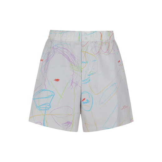 LESS【迅系列】夏季印花中腰运动短裤UPF100+防晒休闲裤2O4E13540 901多彩混杂/渐变 M