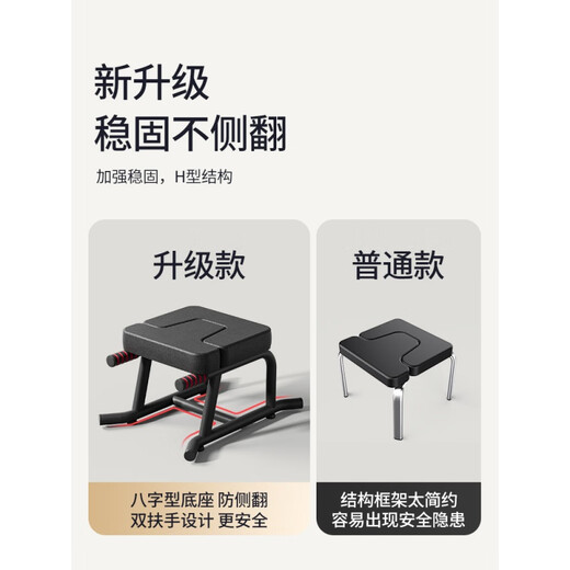Shantou Lincun Yoga Stand Stool Artifact Household Stand Stool Auxiliary Wang Ou same style inverted chair fitness equipment shoulder classic model [Obsidian black] stable base