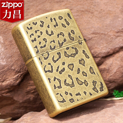 ZIPPO原装正版zippo煤油打火机 美洲豹仿古银古铜 双面蚀刻小豹子韩版 古银色【单机无油】DY9902GY