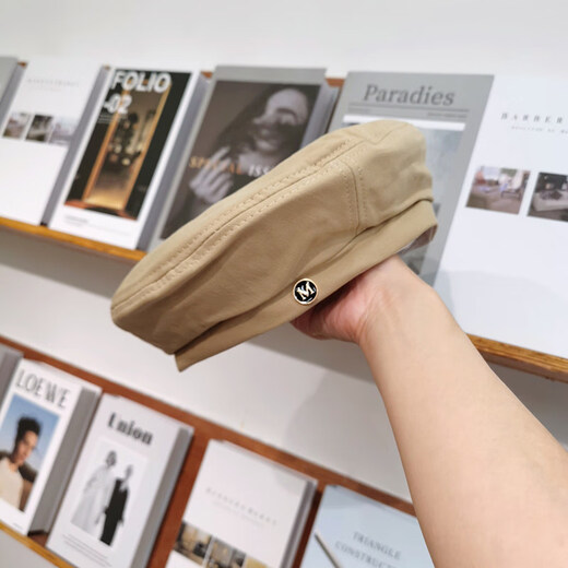 Hetong beret women's thin summer octagonal hat Korean style Japanese style British retro painter hat trend QT-221 black M (56-58cm)