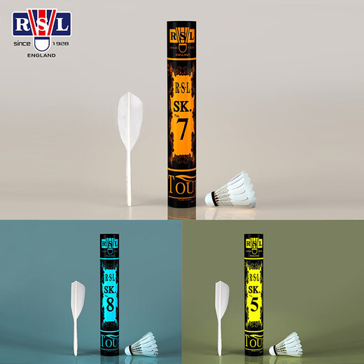 亚狮龙RSL羽毛球5号鹅毛球12只装/桶耐打稳定比赛训练羽毛球SK.NO.5