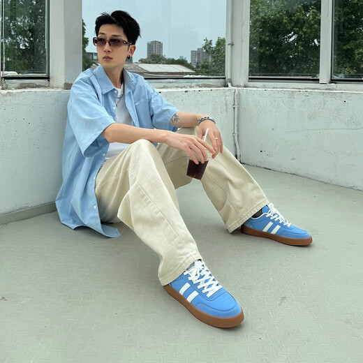 Tcellars德训鞋男春夏新款男鞋经典板鞋男厚底低帮透气女鞋运动休闲鞋子男 云雾蓝【热卖款】 41
