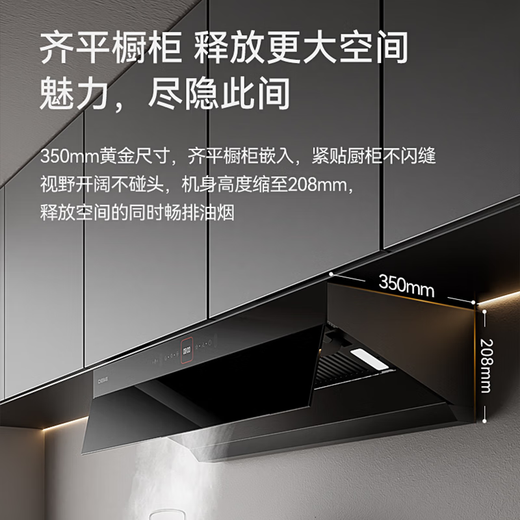 德意（DE&E）抽油烟机838Pro  超薄近吸变频油烟机  30立方大风量 1500pa风压 齐平橱柜 自清洁 单烟机838PRO