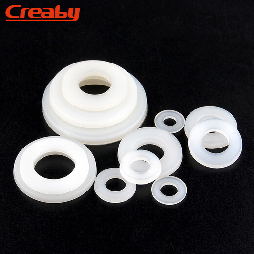 Creaby plastic nylon gasket round insulating flat gasket plastic enlarged rubber gasket washer white M6*10*1 100 pieces