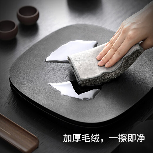 Unclumsy high-end thickened plush absorbent tea towel, painted Zen towel tea cloth, special tea tablecloth, pot rag 4-coffee thickened tea towel 40*30