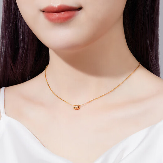 Zokai small waist pendant yellow 18K gold necklace simple versatile necklace birthday gift D06864