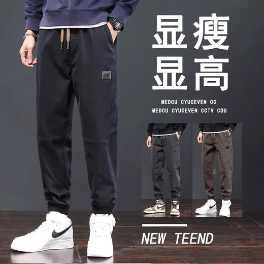 Spechthose Herren Sommer dünne Schlanke Fit Arbeithose Loose Trendy Marke Vielseitige Mode Casual Hosen 689 Dunkelgrau 4xl