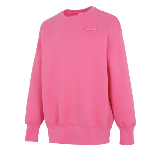 Nike (Nike) Sweatshirtjacke Frauen 2025 Sommer Neue Sportswear Strickted verdickte modische, warme runde Nackenpullover FZ6537-684 Barbie Powder M.