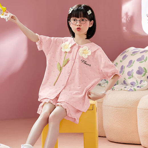 Mannido filles pyjamas d'été coton pur petite fille new enfants vêtements de maison bébé cardigan shorts shorts combinais