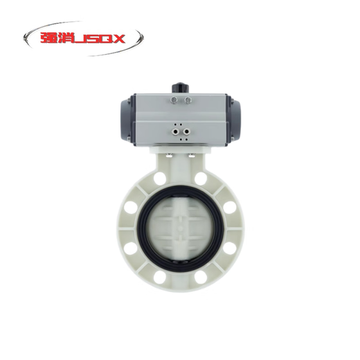 PPH pneumatic plastic butterfly valve chemical acid-alkali-resistant anti-corrosion soft seal butterfly valve D671X flow regulation fast opening valve DN50