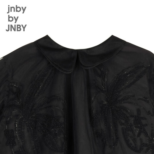 jnby by JNBY Jiangnan cloth children's clothing autumn dress mesh long sleeve cute matte beads girls children 1N7G12190 001 black 100 cm