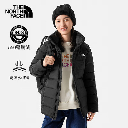 Die Nordfläche Nord -Down -Jacke für Frauen im Freien warm 550 Puff Goose 4U7V Schwarz/JK3 s