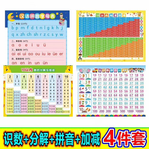 Pupan* Children's learning pictures set of 9 pictures for kindergarten and primary school transition to kindergarten senior class upgrade first grade zero foundation learning wall stickers 7 pieces for kindergarten and primary school transition