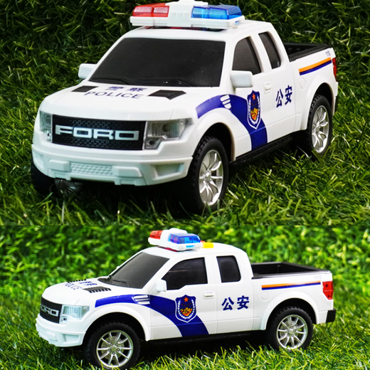卡威大号警车儿童玩具声光皮卡车特警110公安模型警察救护车汽车车模 大号皮卡声光警车
