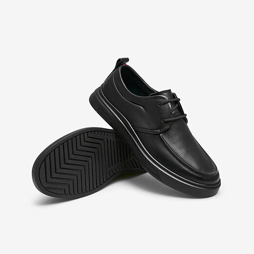 Him her Tata soft sole business casual leather shoes black British heightening genuine leather dad shoes men VVK01CM4 black 41