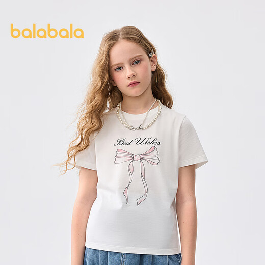 Balabala children's clothing children's short-sleeved t-shirt girls 2025 summer clothes big children quick-drying sweet tops 208225117007