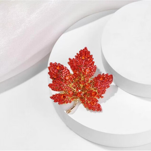 Bhiodha red maple leaf corsage brooch for women exquisite pin-like temperament suit high-end welcome accessories 5 red A22-308