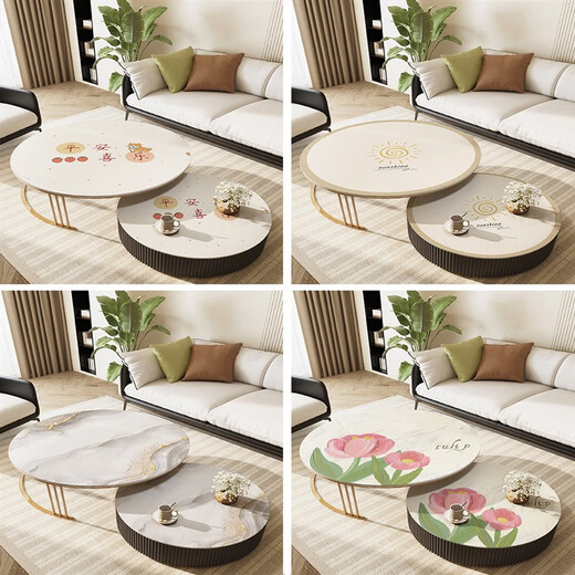 Lilang dining table mat round small round table round coffee table mat no-wash oil-proof and waterproof tablecloth anti-scalding anti-slip mat dining table mat three meals four seasons bear diameter 150cm