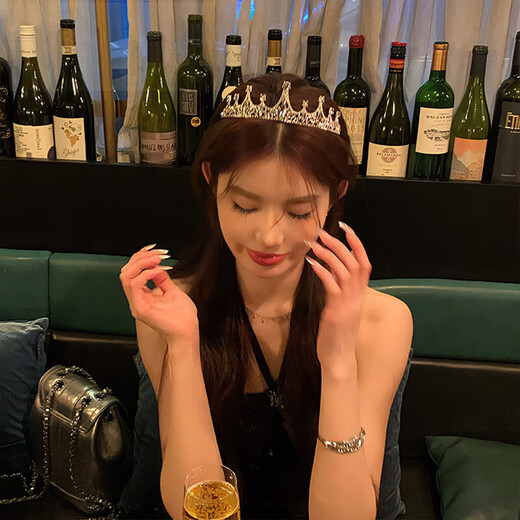 Half birthday crown tiara, eighteen-year-old coming-of-age ceremony sparkling diamond headband, marriage proposal, photo props, high-end hair accessories, silver princess crown