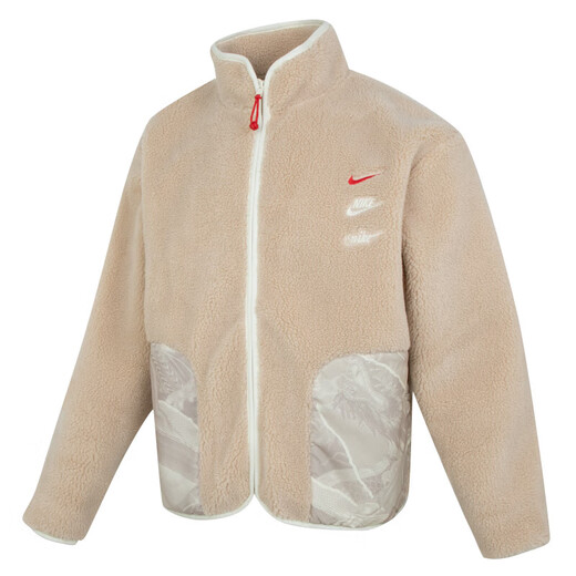 
Nike (NIKE) jacket men's spring and autumn new sportswear fleece warm stand collar men's jacket FZ6194-126 FZ6194-126 shallow khaki M