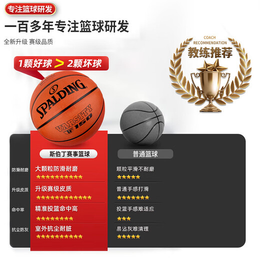 SPALDING rubber No. 7 basketball FIBA certified outdoor use 84-421Y