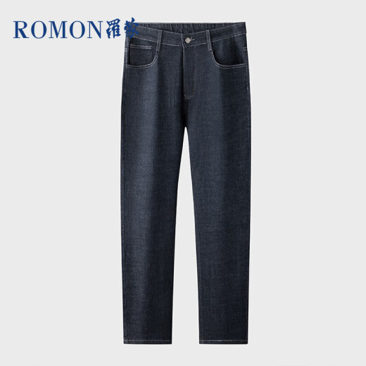 罗蒙（ROMON）商务休闲直筒牛仔裤男抗皱微弹正装男士大码裤子9911 深蓝36