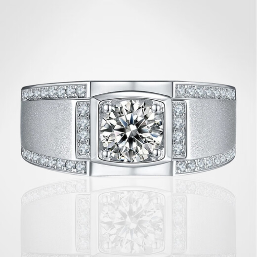 Star holds one carat moissanite solitaire diamond ring for men, fashionable couple, wedding proposal ring, platinum platinum gift for girlfriend on Chinese Valentine's Day, 18K gold ring, 1 carat, contact customer service and note the circle number