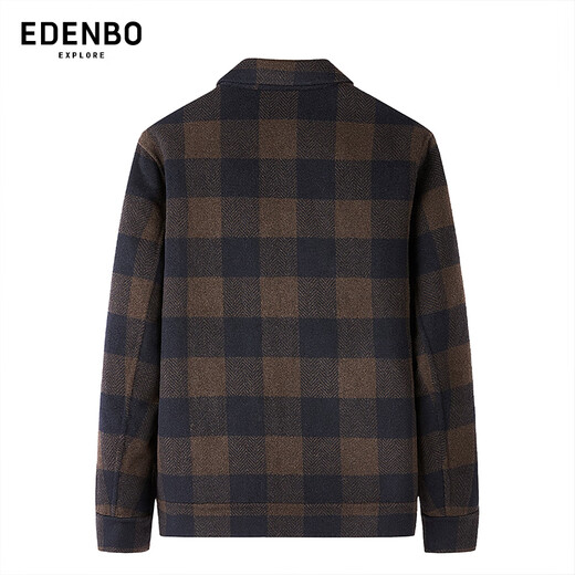 Attenborough's same style in the mall, autumn and winter new woolen woolen men's lapel jacket, fashionable casual versatile jacket top, dark coffee color 2XL (180)