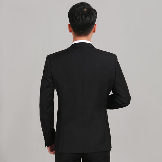 Shanghai Haoyu Ten Piece Suit Suit Men's Slim Business Formal Wear Interview Professional Wear Groomsmen's Wear Wedding Dress Black Two Buttons Free Shirt Tie Belt Brooch 160A Recommended 40-45KG