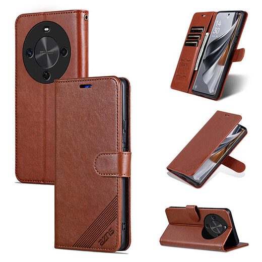 AZNS Huawei Enjoy 70X Mobile Case Flip-Fold Leather Case BRE-AL80 Protection Anti-fall 5G Front and Rear Fully Filled Soft Case Side-Flip Card Wallet-style Retro Business Men and Women New Style Enjoy 70X [Brown] Flip-Fold Leather Case
