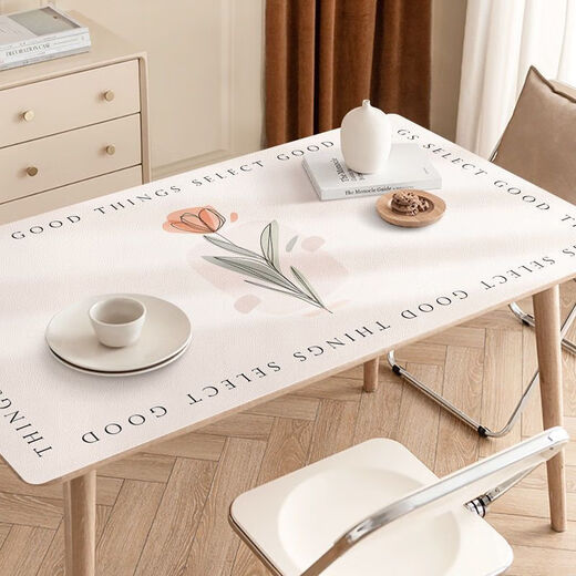 Yudou PVC table mat coffee table tablecloth waterproof and oil-proof dining table mat TV cabinet book anti-fouling household leather custom oval Shishi Ruyi 80*140cm
