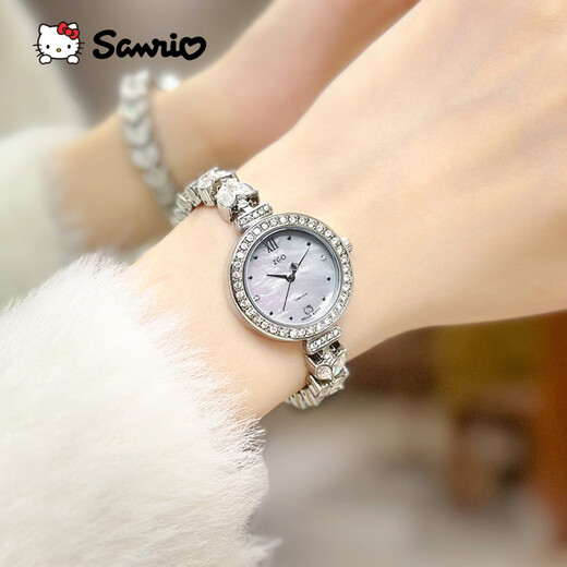 Hello Kitty Sanrio Mermaid Watch Women's Small Dial Bracelet Watch Female Student Niche Light Luxury Birthday Gift for Girlfriend