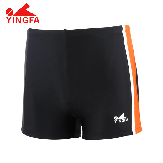 Yingfa Children's Swimming Trunks Jungen mittelgroße Kinder flache Ecke Schwimmstämme 2024 neuer Stil kleiner Jungen und Teenager Schnelltrockner Schwimmstämme 24S653-Black 130 (Taillenumfang 58-62 cm)