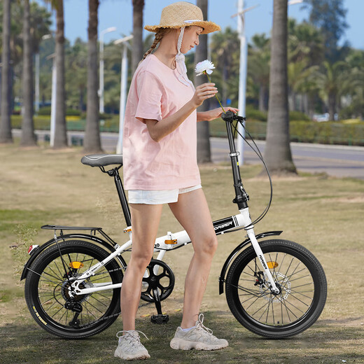 FOREVER Folding Bikes for Children and Children, Mountain Bike Portable Shimano Speed ​​Bike Silver Gray 20 Inch Single Speed