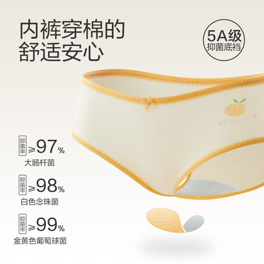 红豆（Hodo）女士内裤抗菌裆中腰透气少女式可爱印花亲肤棉三角裤四条装 724组合九（告白小熊） 4条 L (165) 建议100-120斤