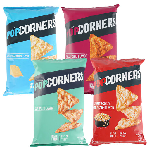 POPCORNERS哔啵脆玉米片4口味142g*4原装进口非油炸休闲膨化礼物零食大礼包