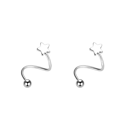 DL 1998 Fat Donglai same style platinum pt950 earrings female star earrings love ear bone nails female spring screw temperament (star-shaped) rotating earrings pair