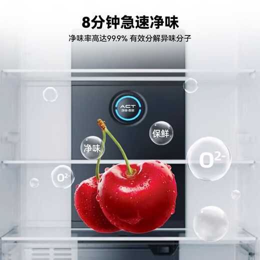 Xinfei refrigerator cross four-door 418 liter large capacity ultra-thin 60.5cm embedded inverter first-class energy efficiency energy-saving bass air-cooled frost-free LED display intelligent temperature control freshness gray | air-cooled frost-free | deodorization and odor