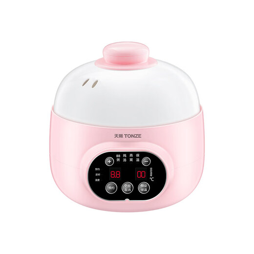 Tianji (TONZE) electric stew pot, electric stew pot, water-proof stew pot, baby bb pot, maternal and infant food supplement, porridge, soup pot, stew pot, white porcelain gallbladder DGD7-7B 0.7L pink 0.8L Q cute egg cooker