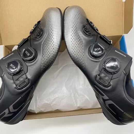 Shimano Shimano RC7 RC702 Doppelknopf Carbon Bottom Men and Women Road Bike Selbstverlockende Reitschuhe Schuhschuhe RC702 Schwarz Wide Version 43