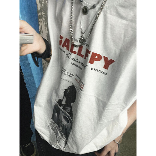POUM美式高街坎肩背心男夏季字母印花重磅无袖t恤宽松纯棉hiphop上衣 YSXS-B1105白色 L