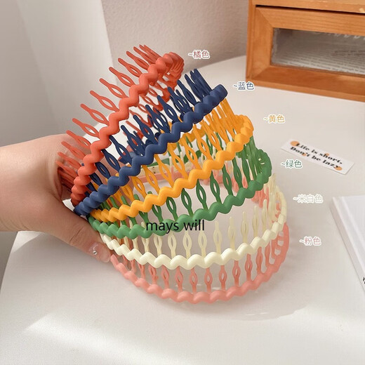 Jack Viney带齿防滑发箍少女橡皮外出头洗脸化妆固定碎发神器压发色 9274H深棕色发箍