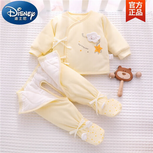 Ropa de bebé de Disney otoño e invierno traje de invierno estilo recién nacido recién nacido recién nacido grueso espesor de primavera y otoño algodón ropa de invierno h826 globo azul 52 tamaño 0-3 meses bebé