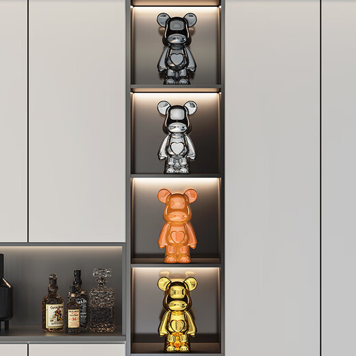 Jizhao Internet celebrity violent bear high-end suit decoration living room entrance TV cabinet wine cabinet display cabinet light luxury home decoration 28cm Care Bear six-piece set No Specifications