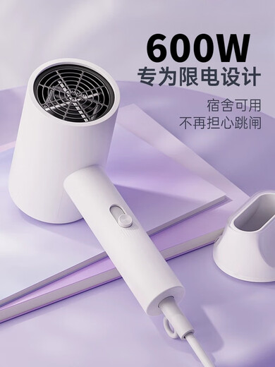Shunrui German original quality Xiao Yang recommends 500w hair salon special negative ion hair dryer student dormitory home folding portable Blu-ray folding white 600w + air outlet + dormitory power limit special