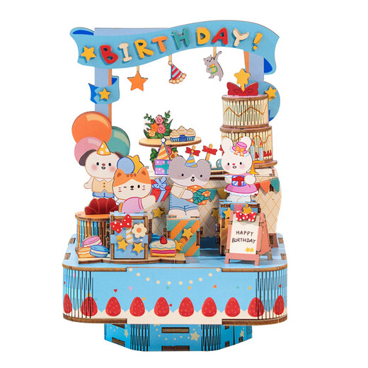【准新品】猫的天空之城手工DIY木质八音盒祝你生日快乐音乐盒儿童女生创意生日礼物
