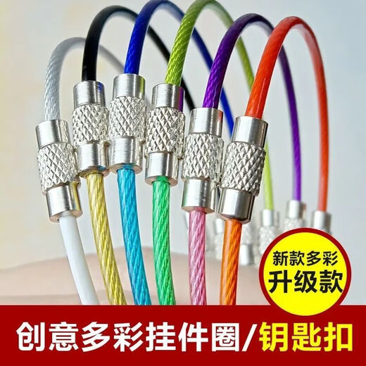 Cable Cabellón de alambre Caballero Clasificación de alambre de acero inoxidable Anillo de color anillo de color Anti-llavero de círculo pequeño anti-perseque