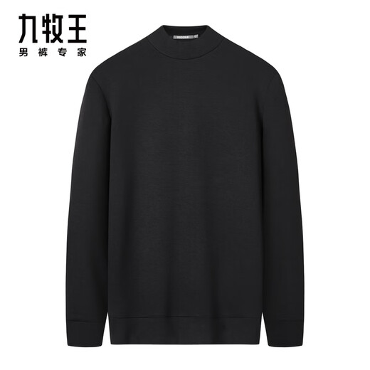 JOEONE half turtleneck solid color long-sleeved T-shirt sweatshirt for men autumn and winter casual cotton blended soft skin-friendly top inner fit slim version + black + TT1DX40227 XL 180/100A(52)